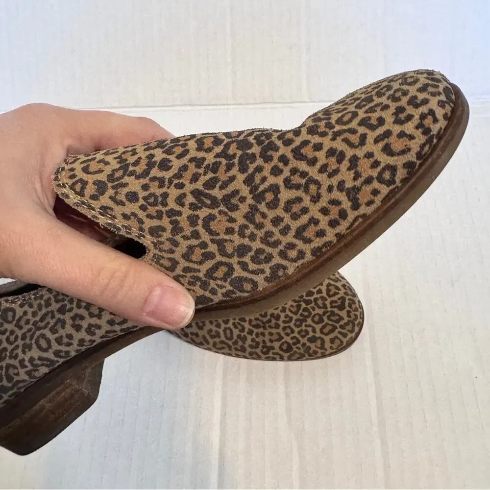 Lucky Brand Brown Animal Print Leather Loafers Womens 8 Fall Classic Comfort
